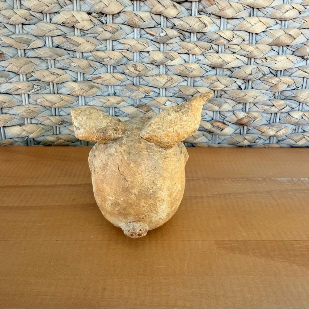 Hand Made Vintage Paper Mache Bunny Rabbit Signed By Artist Easter Spring